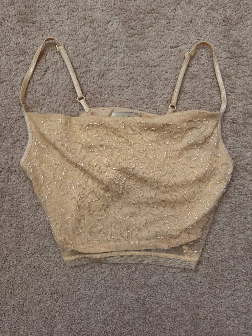 Urban Outfitters Beaded Mesh Cami Crop Tank Top Y2K Fairy - Size Small
